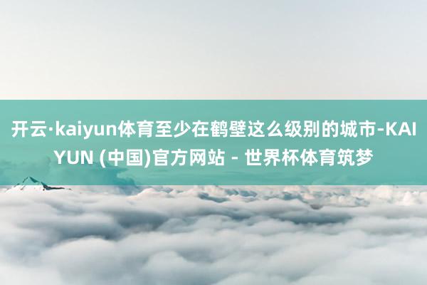 开云·kaiyun体育至少在鹤壁这么级别的城市-KAIYUN (中国)官方网站 - 世界杯体育筑梦