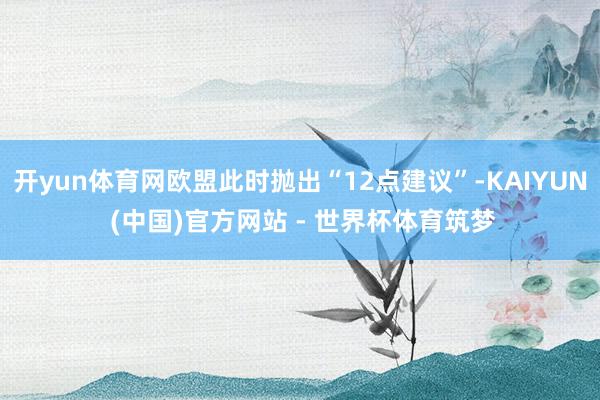 开yun体育网欧盟此时抛出“12点建议”-KAIYUN (中国)官方网站 - 世界杯体育筑梦