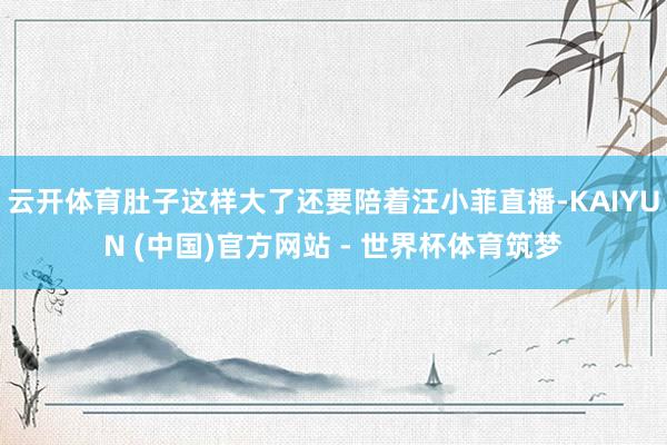 云开体育肚子这样大了还要陪着汪小菲直播-KAIYUN (中国)官方网站 - 世界杯体育筑梦