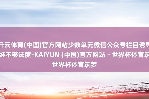 开云体育(中国)官方网站少数单元微信公众号栏目诱导运维不够法度-KAIYUN (中国)官方网站 - 世界杯体育筑梦